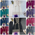 Embroidered Pant Set for Women with Dupatta | Heavy Faux Georgette 3 Piece Outfit