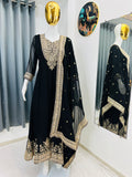 Embroidered Gown for Women with Dupatta | Heavy Sequin Work 2 Piece Outfit