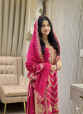 Embroidered Palazzo Set for Women with Dupatta | Pure Chinon Silk 3 Piece Outfit