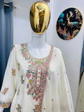Embroidered Chinon Silk Palazzo Set with Dupatta | Designer Festive Wear