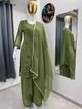 Chikankari Suit Set for Women with Palazzo & Dupatta