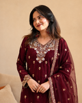 Embroidered Farshi Palazzo Suit Set with Dupatta | 3 Piece Festive Outfit