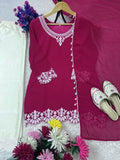 Embroidered Palazzo Set for Women with Dupatta | Pure Chinon Silk 3 Piece Outfit