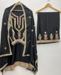 Embroidered Palazzo Set for Women with Dupatta | 3 Piece Pure Chinon Silk Festive Outfit