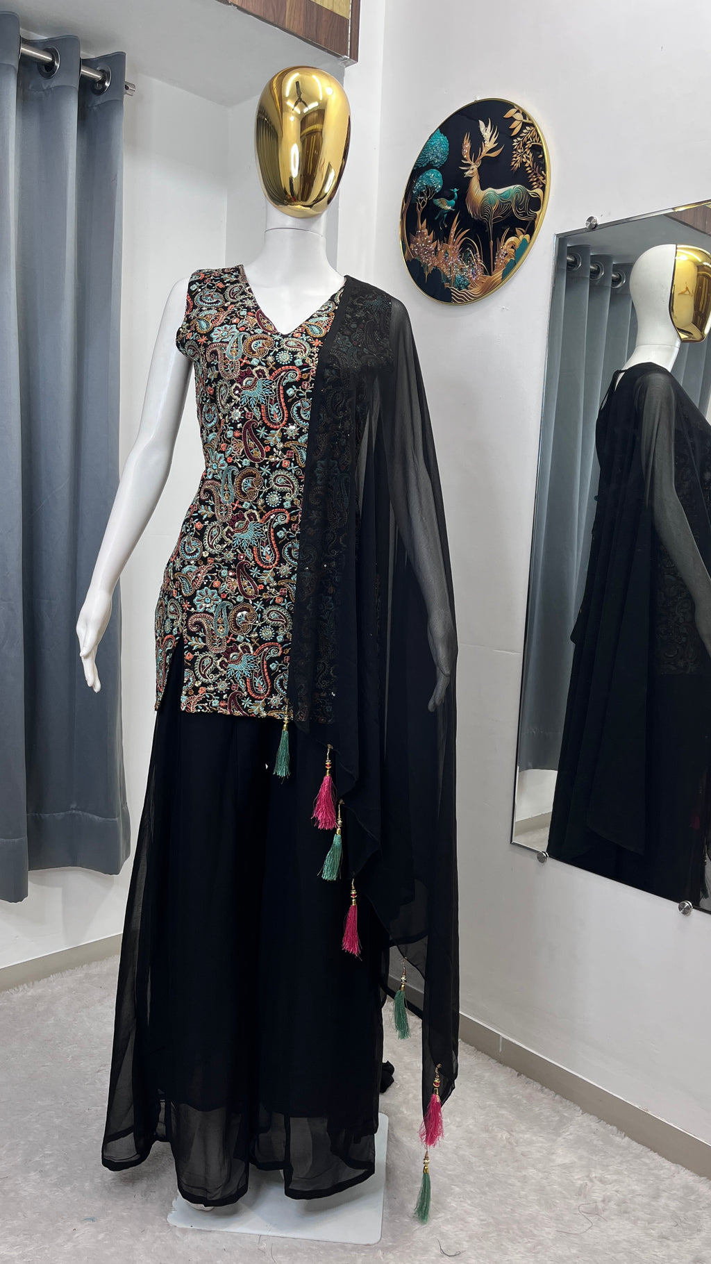 black sharara set