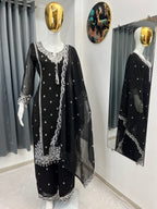 Designer Embroidered Palazzo Set for Women with Dupatta | Fox Georgette 3 Piece Set