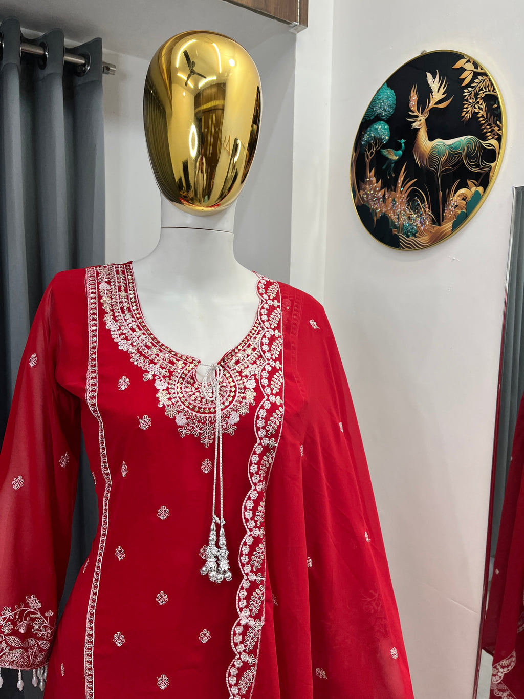 Designer Embroidered Palazzo Set for Women with Dupatta | Fox Georgette 3 Piece Set