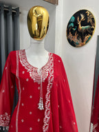 Designer Embroidered Palazzo Set for Women with Dupatta | Fox Georgette 3 Piece Set