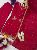 Festival Special Embroidered Palazzo Set for Women with Dupatta