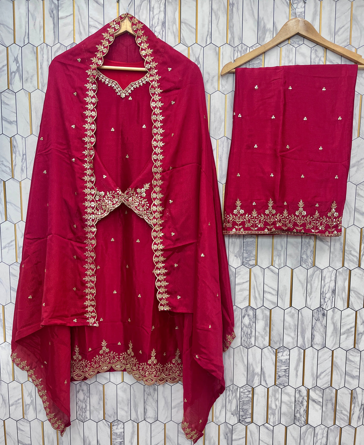 Festival Special Embroidered Palazzo Set for Women with Dupatta