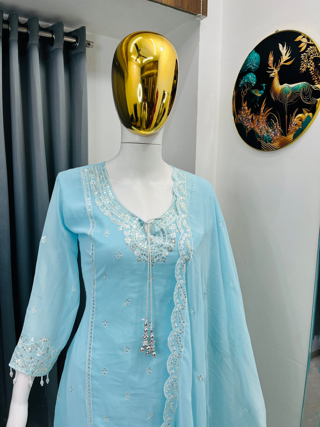 Designer Embroidered Palazzo Set for Women with Dupatta | Fox Georgette 3 Piece Set