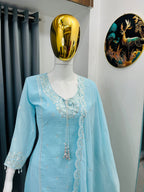 Designer Embroidered Palazzo Set for Women with Dupatta | Fox Georgette 3 Piece Set