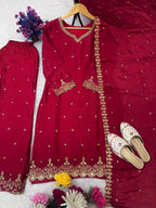 Festival Special Embroidered Palazzo Set for Women with Dupatta