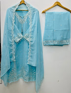 Designer Embroidered Palazzo Set for Women with Dupatta | Fox Georgette 3 Piece Set