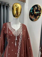 Designer Embroidered Palazzo Set for Women with Dupatta | Fox Georgette 3 Piece Set