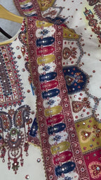Printed Mirror Work Top and Palazzo Set with Dupatta