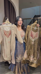 Embroidered Suit Set for Women with Palazzo & Dupatta | Festive 3 Piece Outfit