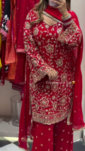 Embroidered Palazzo Suit Set for Women with Dupatta